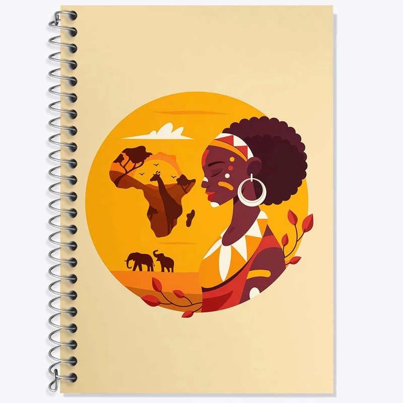 دفتر زبان 50 برگ خندالو مدل سه خط طرح آفریقا Africa کد 29827