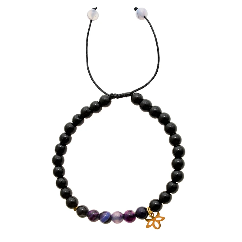 دستبند زنانه دلنار گالری مدل سنگ عقیق و لوتوس