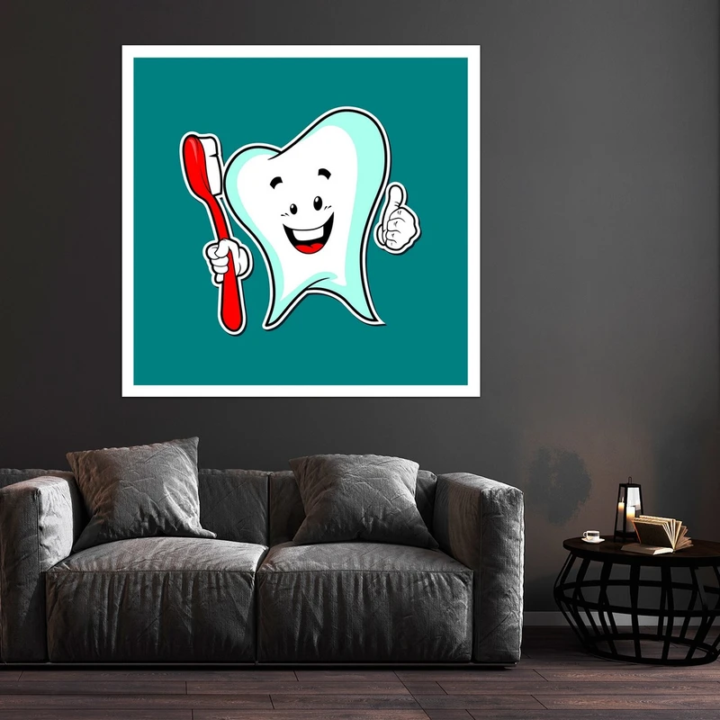 تابلو بکلیت طرح سلامت دهان و دندان مدل قاب شاسی W-S9332