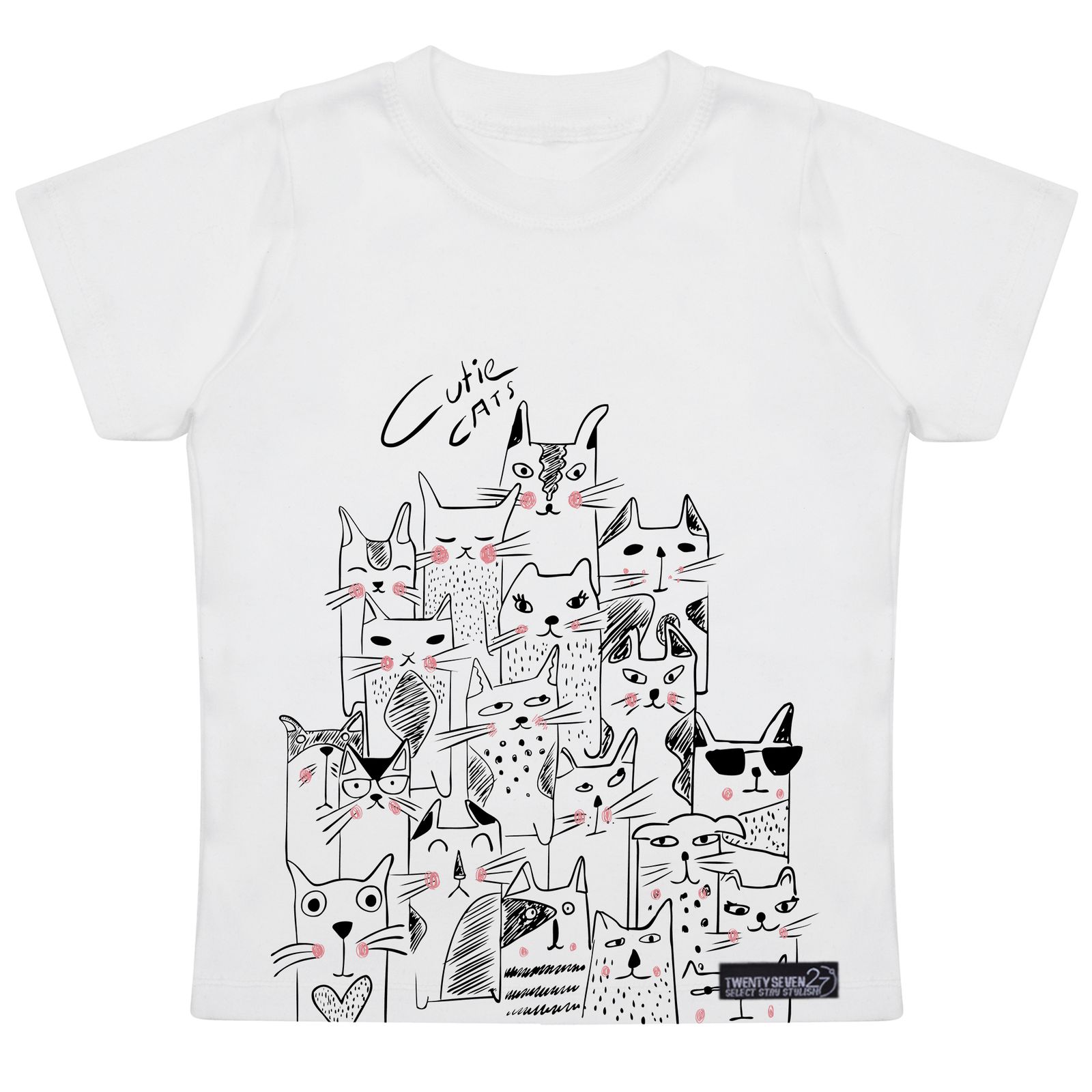 بخش محصولات 5 در وبزینر تی شرت آستین کوتاه دخترانه 27 مدل Cute Cats کد MH930
