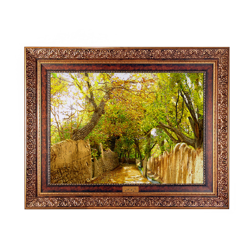 تابلو فرش ماشینی نقش نگار رضوی طرح کوچه باغ کد 514KC