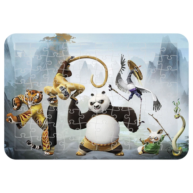 پازل 54 تکه مدل CHB1127 طرح انیمیشن پاندا کونگ فو کار