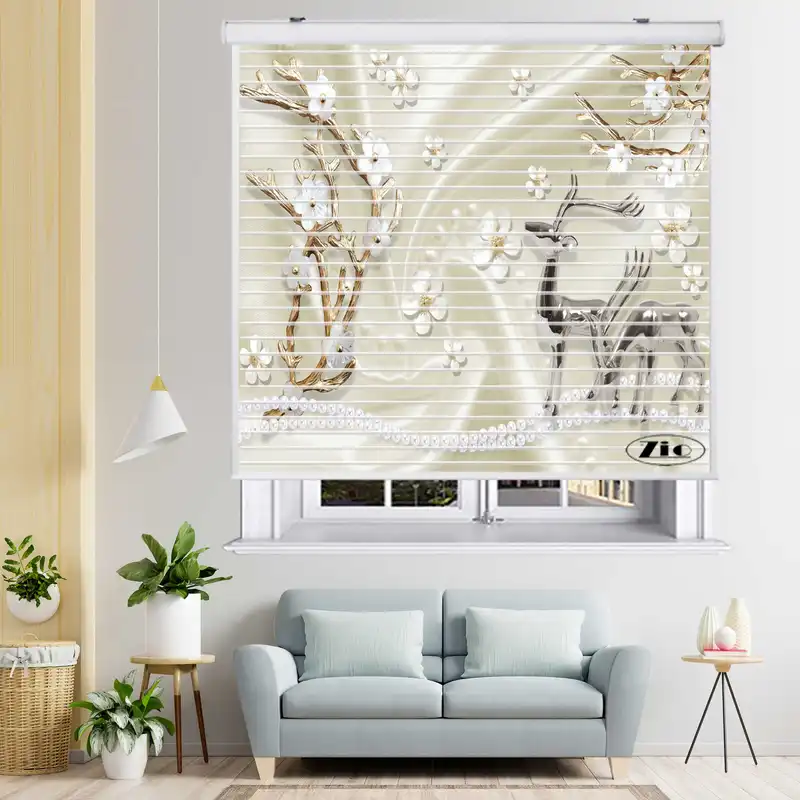 پرده زبرا زیو مدل سیلوئت 3D1507 سایز 150x150 سانتی متر