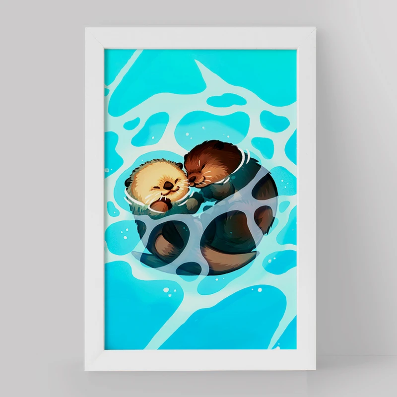 تابلو خندالو مدل سمور آبی حیوانات بامزه کد 21058