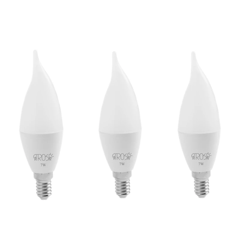 لامپ ال ای دی 7 وات آتروسا مدل اشکی پایه E14 مجموعه 3 عددی