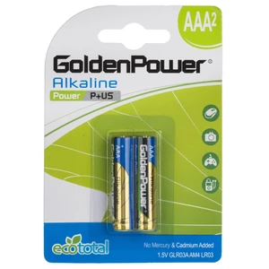 باتری نیم قلمی گلدن پاور مدل Power P Plus US بسته 2 عددی