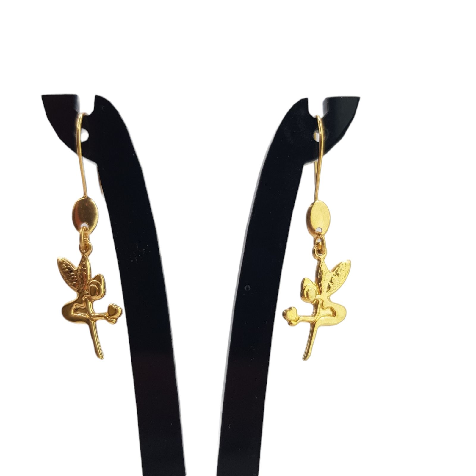 گوشواره طلا 18 عیار دخترانه مدل آویز فرشته -  - 3