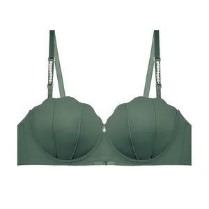 سوتین اسفنجی زنانه مدل جکدار فنردار صدفی مروارید کد J063