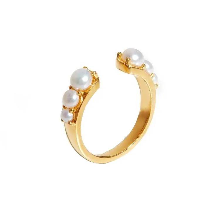 انگشتر طلا 18 عیار زنانه قیراط طرح مروارید کد GH5355