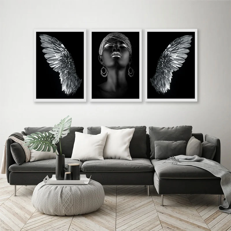 تابلو صبا طرح مدل دکوراتیو کد tb1013w مجموعه 3 عددی