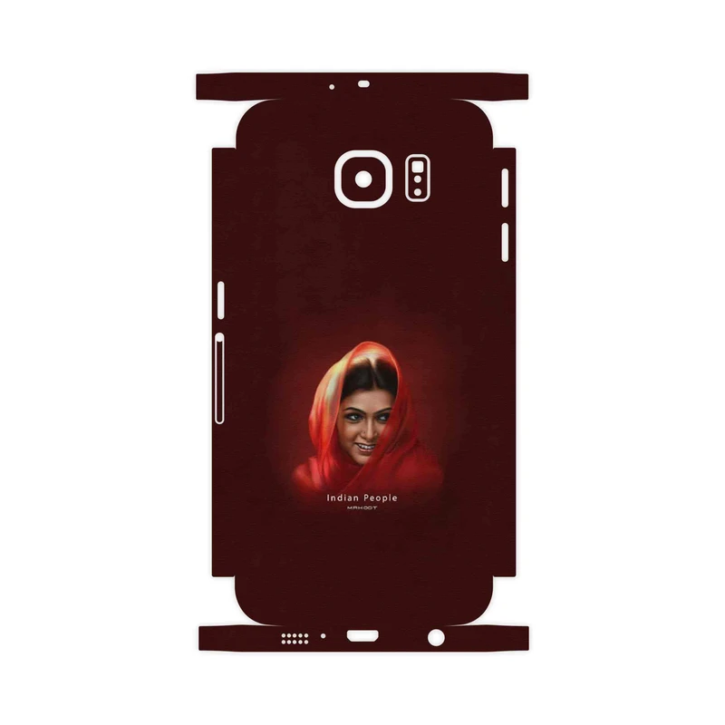 برچسب پوششی ماهوت مدل Portrait of an Indian Woman-FullSkin مناسب برای گوشی موبایل سامسونگ Galaxy S6 Edge