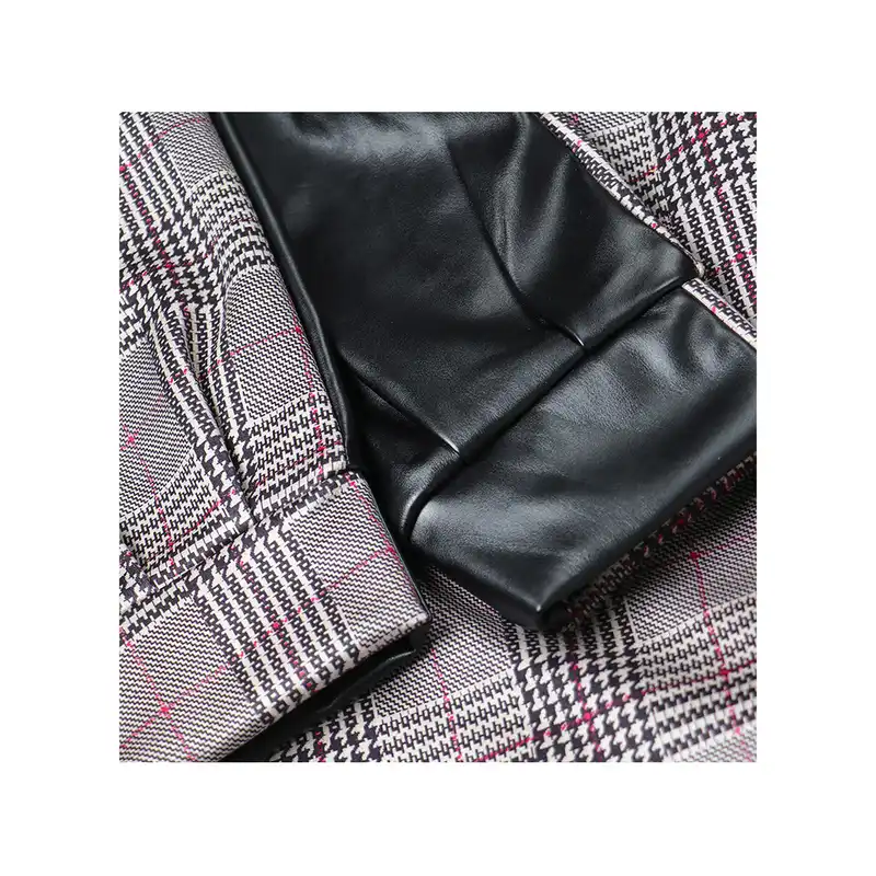 هودی زنانه مدل چرم چهارخونه