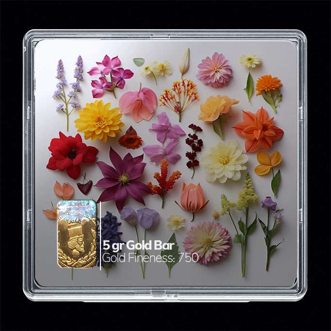 شمش طلا 18 عیار مدوپد مدل گل کد SG10426