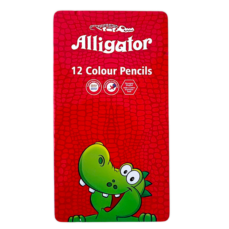 مداد رنگی 12 رنگ الیگیتور مدل فلزی سوسمار کد 12