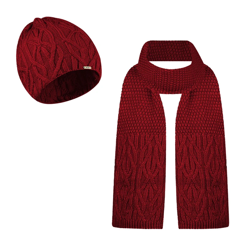 ست کلاه و شال گردن بافتنی زنانه سیلکا مدل Sahra2