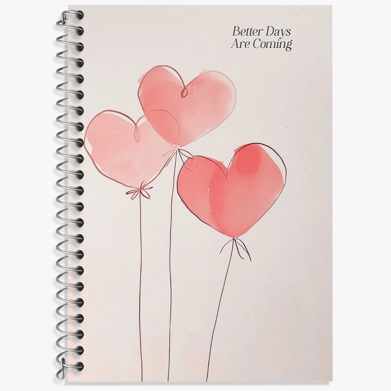 دفتر زبان 50 برگ خندالو مدل سه خط طرح Better Days Are Coming کد N2304