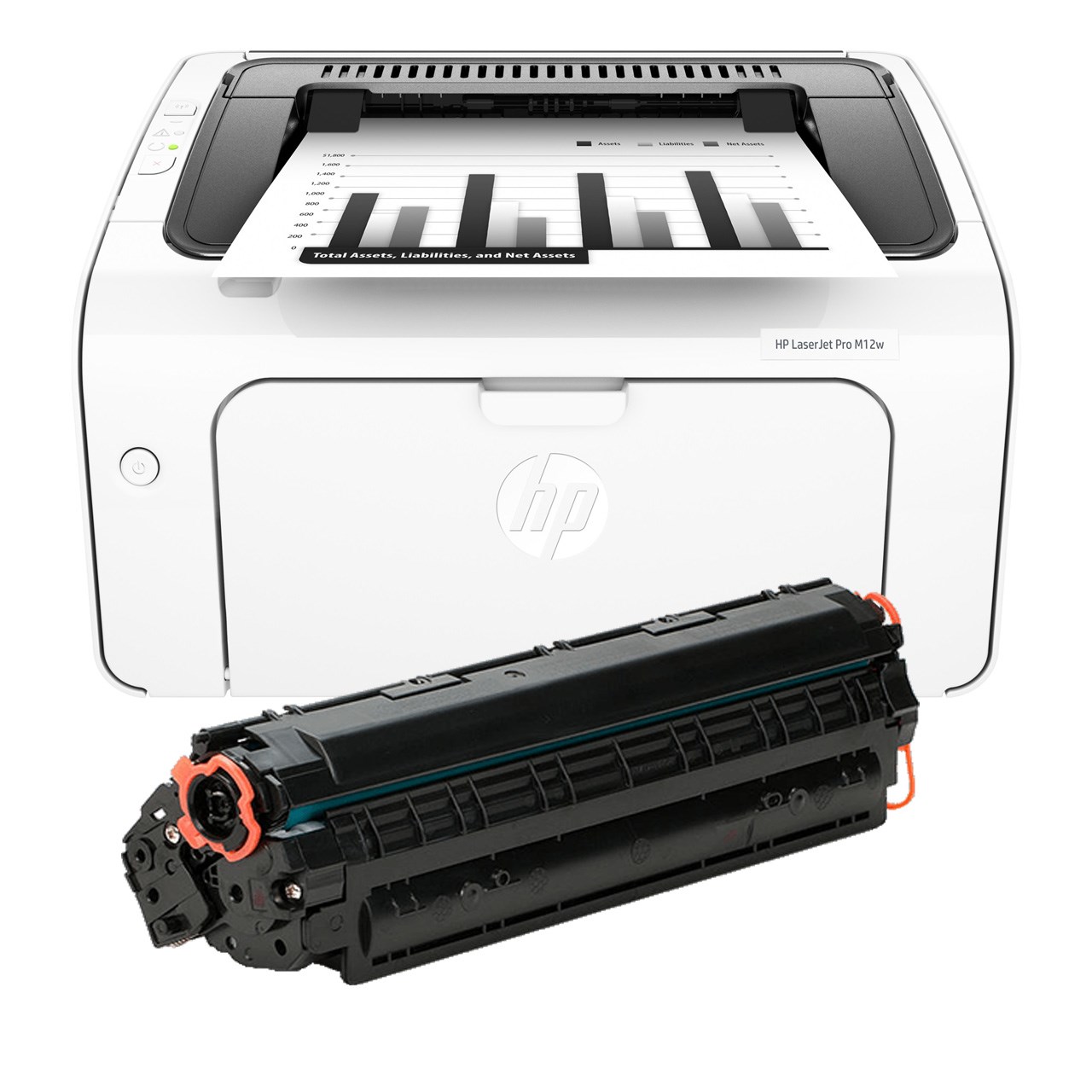 پرینتر لیزری اچ پی مدل LaserJet Pro M12a به همراه یک تونر اضافه