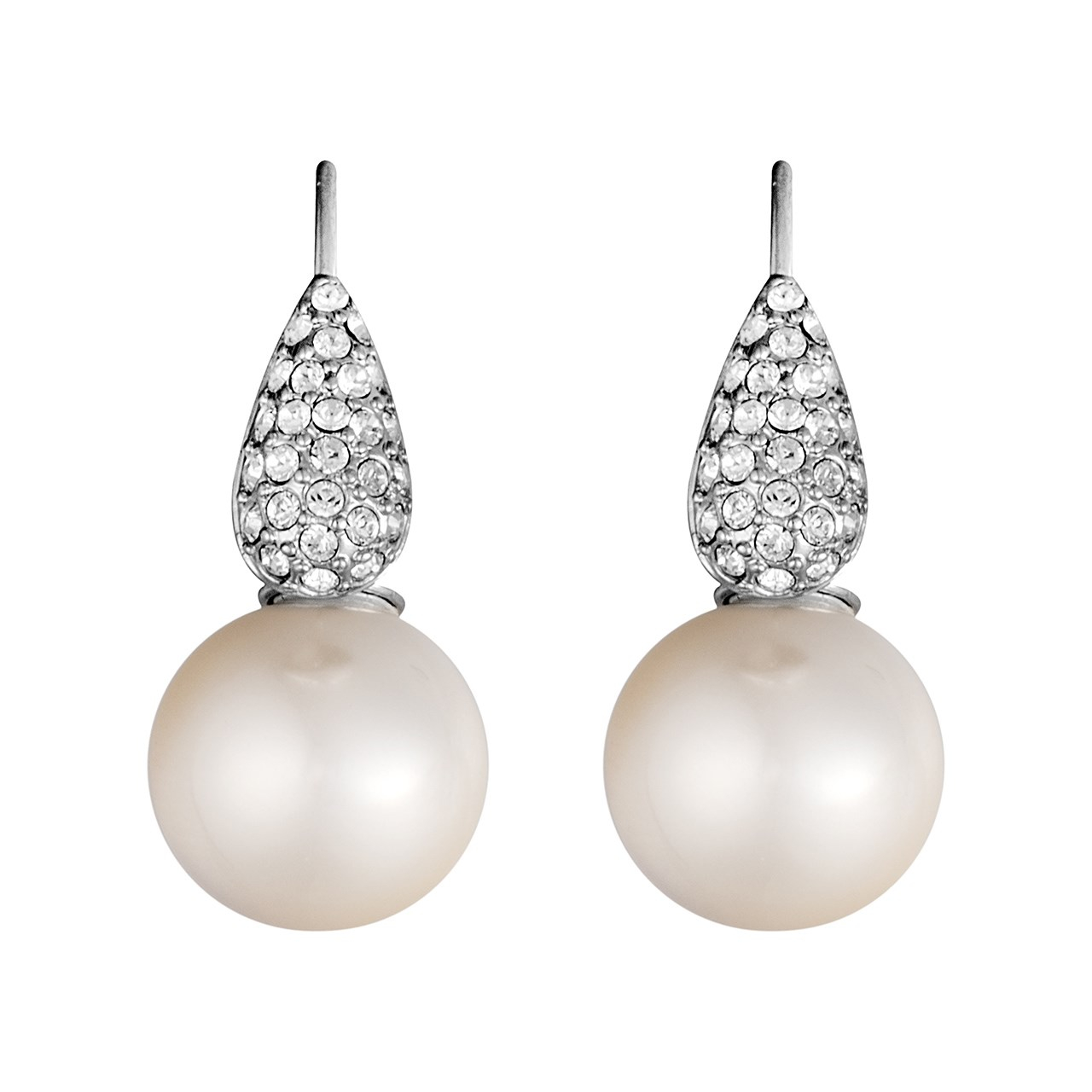 گوشواره کریستال الیور وبر مدل مروارید ساده Dual Rhod Crystal 22417R