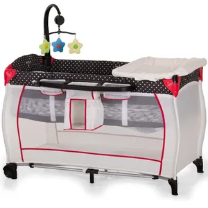 تخت و پارک بازی هاوک مدل Babycenter/Dots Black