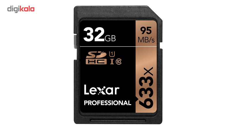 کارت حافظه SDHC لکسار مدل Professional کلاس 10 استاندارد UHS-I U1 سرعت 95MBps ظرفیت 32 گیگابایت