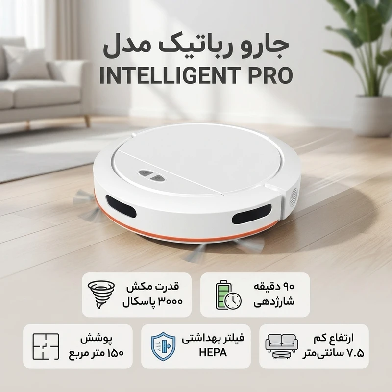 عکس شماره 2 : جارو رباتیک مدل intelligent pro