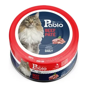 کنسرو غذای گربه بالغ لوکا پت پروداکتز مدل پابلو طعم گوشت گاو وزن ۲۰۰ گرم