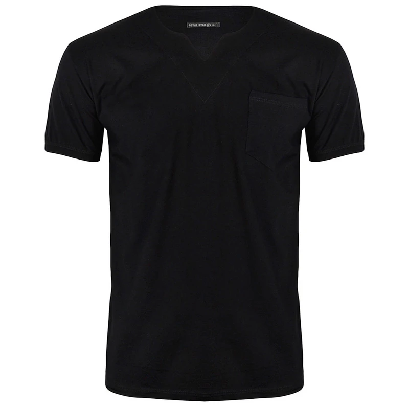 تی شرت آستین کوتاه مردانه مدل 347015702 نخی رنگ مشکی