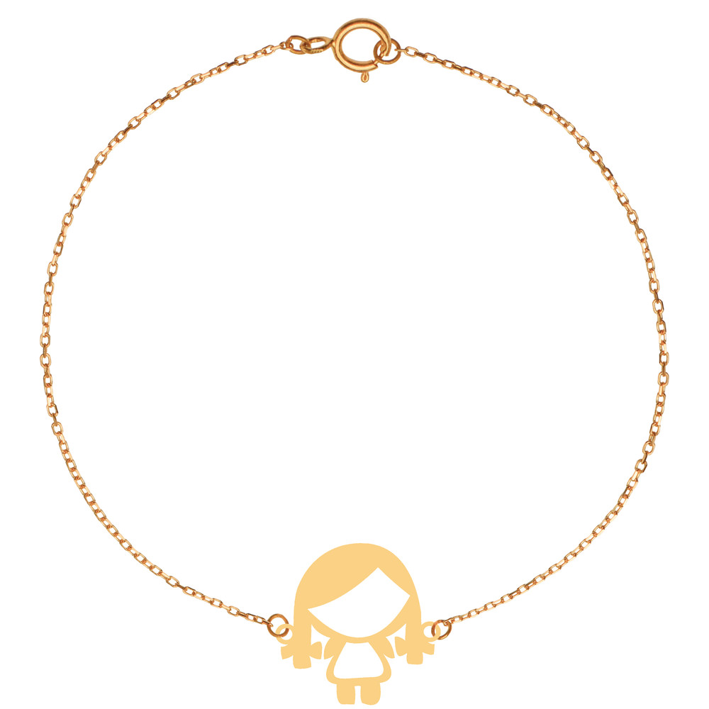 دستبند طلا 18 عیار زنانه کرابو طرح دختر بچه مدل Kr101991 دستبند طلا 18 عیار زنانه کرابو طرح دختر بچه مدل Kr101991