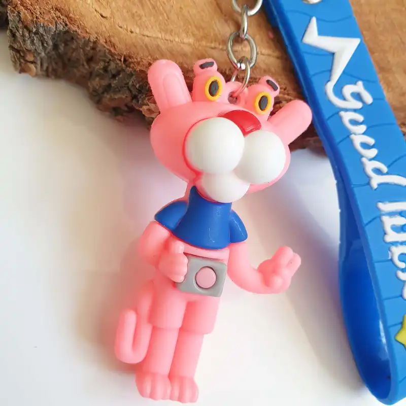 جاکلیدی مدل سیلیکونی طرح پلنگ صورتی و دوربین عکاسی کد DB22