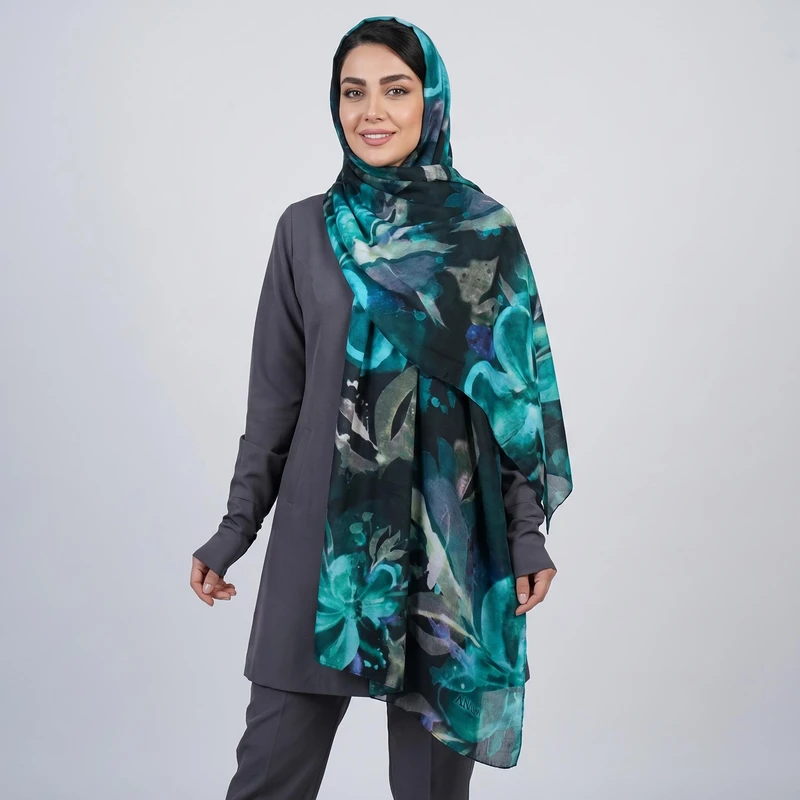 شال زنانه مدل نخی خنک تابستانی با طرح گل کد 2359-ana