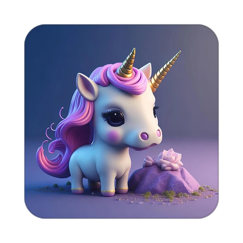 زیر لیوانی کاکتی طرح اسب تک شاخ و یونیکورن مدل mp31847