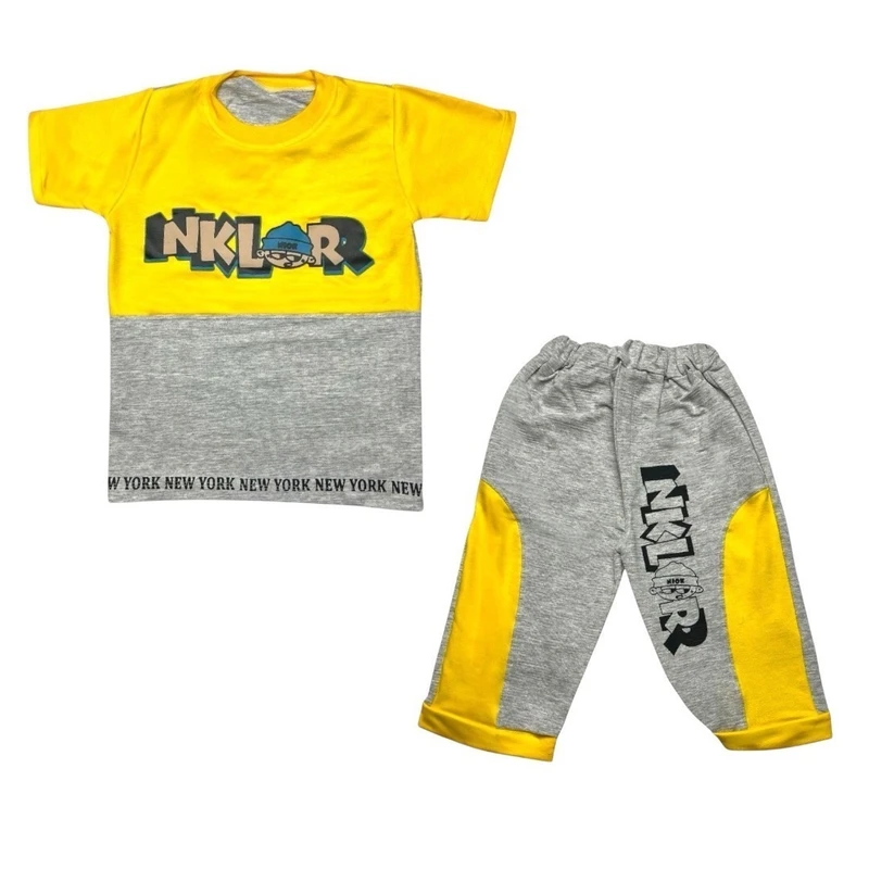 ست تی شرت و شلوارک پسرانه مدل PJ1141