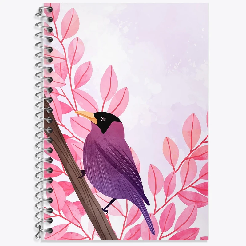 دفتر زبان 50 برگ خندالو مدل سه خط طرح پرنده کد F1969