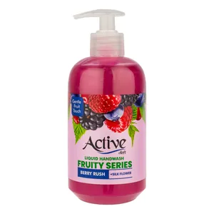 مایع دستشویی بنفش صدفی اکتیو مدل Fruity series با رایحه میوه های بری حجم 450 میلی لیتر