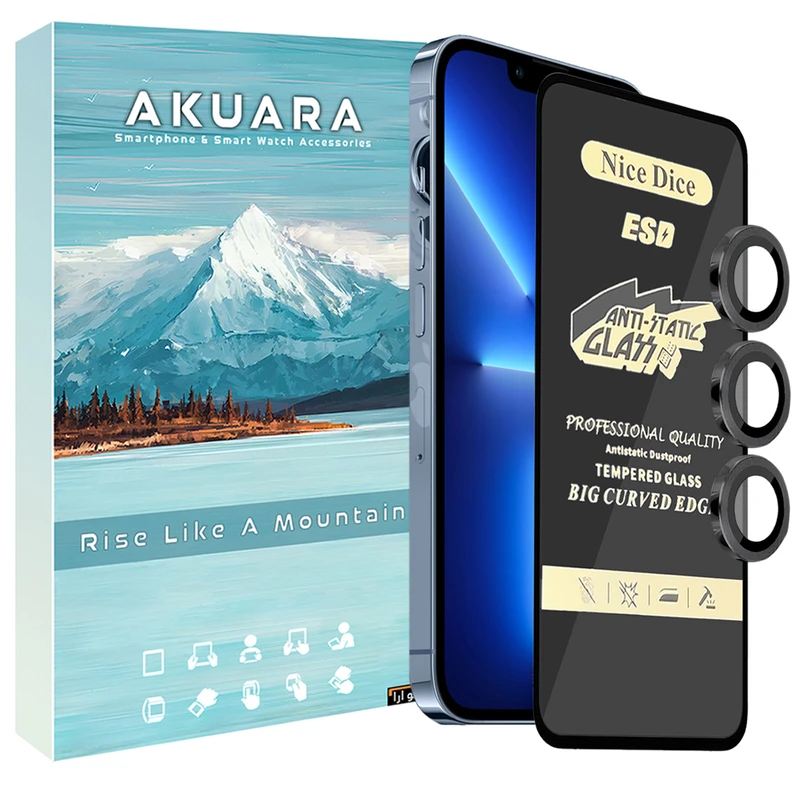 محافظ صفحه نمایش آکوآرا مدل AKU NASRN مناسب برای گوشی موبایل اپل iPhone 12 Pro Max به همراه محافظ لنز دوربین