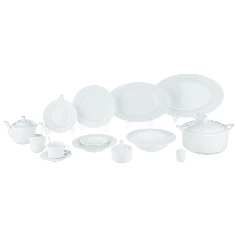 سرویس غذاخوری 102 پارچه چینی زرین ایران سری رادیانس مدل White درجه عالی