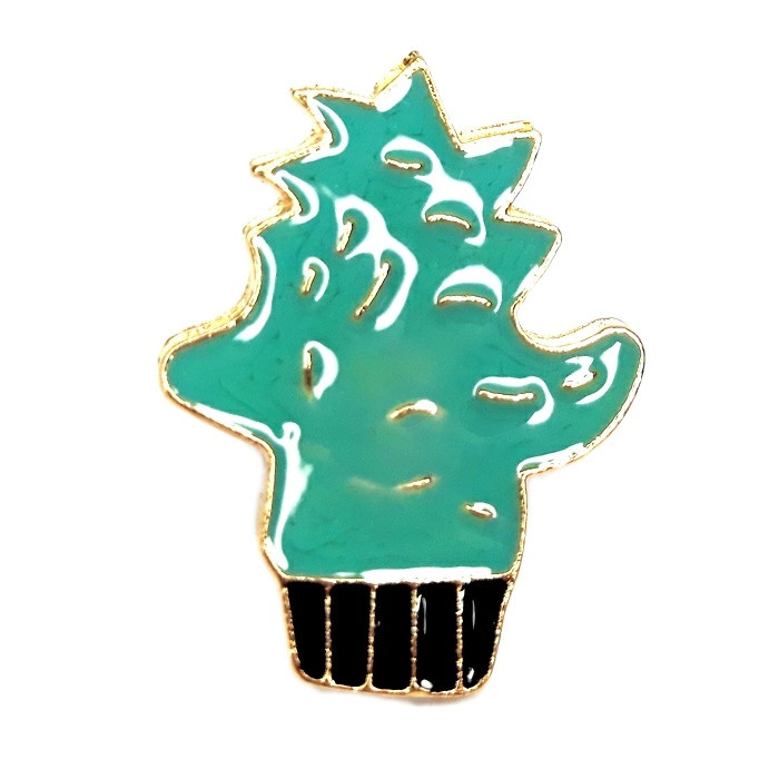 سنجاق سینه زنانه مدل پین فلزی طرح کاکتوس