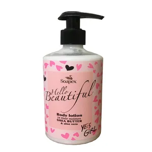 لوسیون بدن سوپکس مدل Shea butter & Aloe vera حجم 350 میلی‌لیتر با عصاره شی باتر و آلوئه ورا، مرطوب‌کننده 24 ساعته، مناسب پوست حساس و حاوی ویتامین E برای جوانسازی و کاهش چین‌وچروک پوست