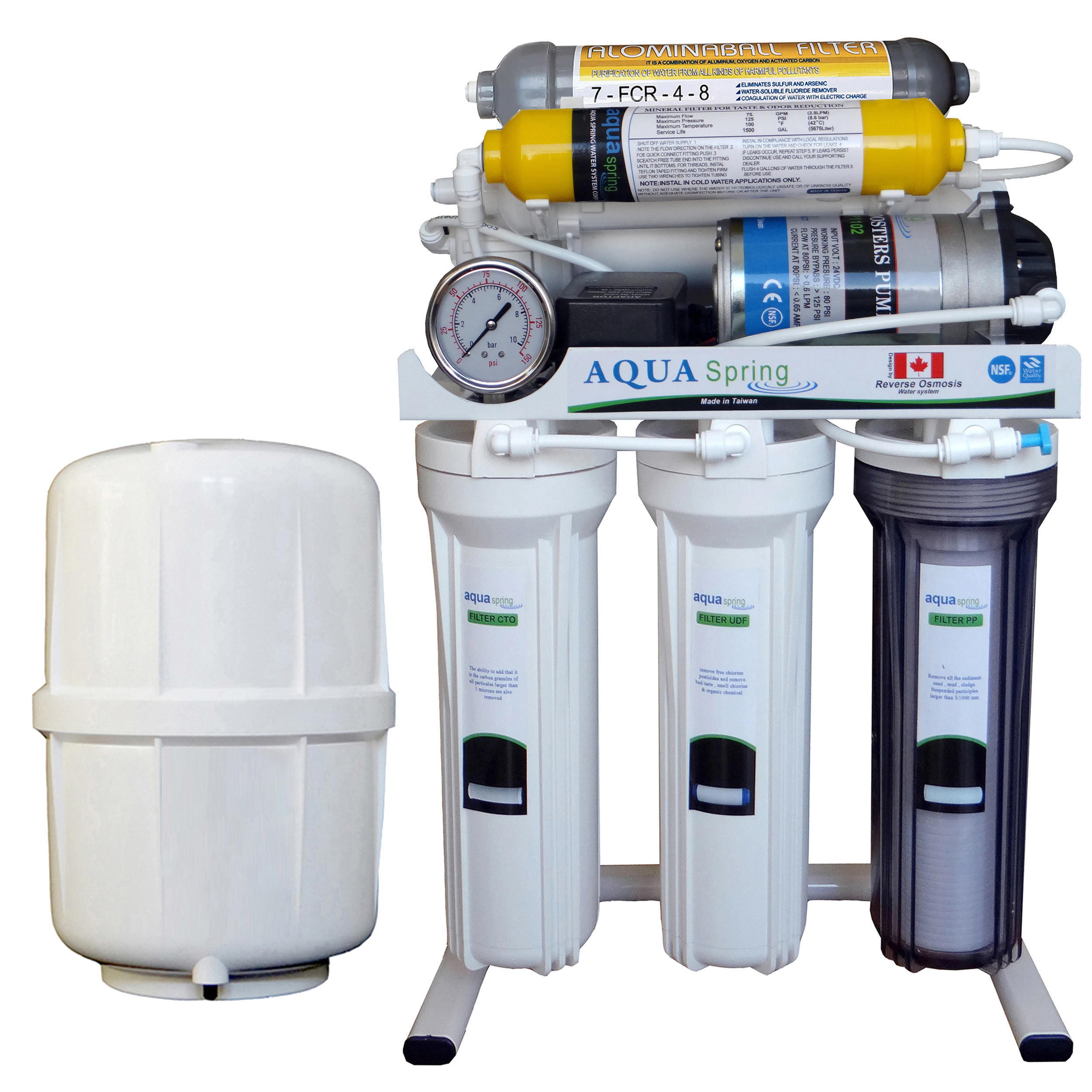 دستگاه تصفیه کننده آب آکوآ اسپرینگ مدل RO-NF7000 به همراه فیلتر تصفیه آب بسته 3 عددی