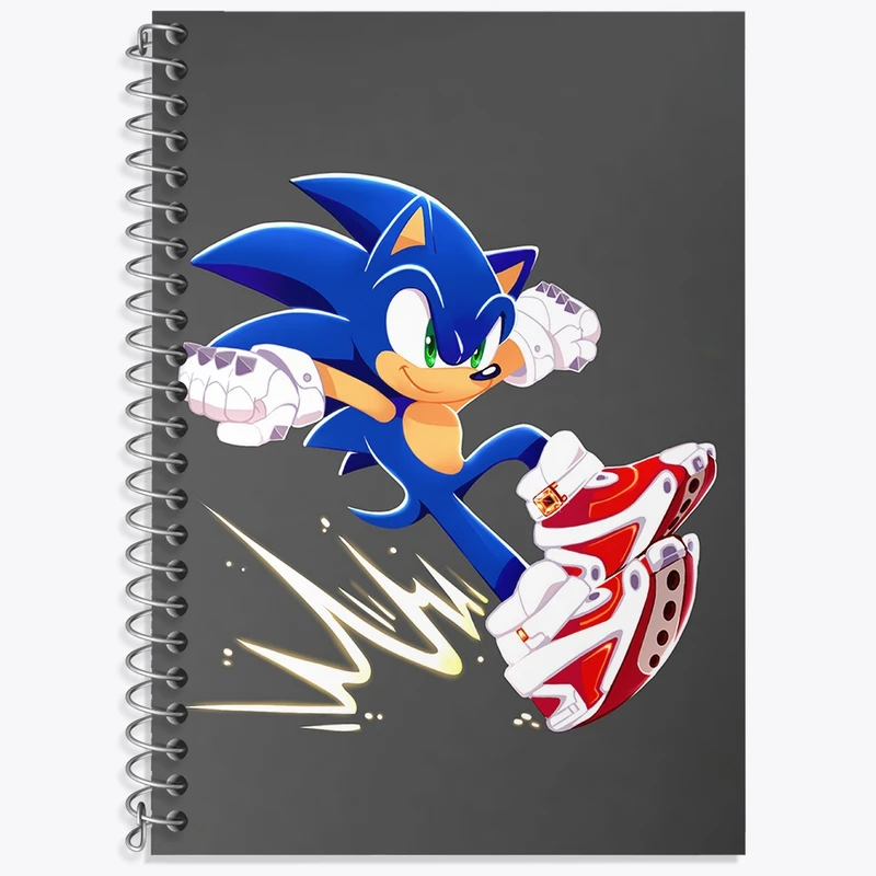 دفتر زبان 50 برگ خندالو مدل سه خط طرح سونیک (Sonic) کد 37035