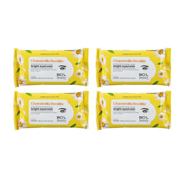 دستمال مرطوب بیول مدل Chamomilla Recutita مجموعه 4 عددی