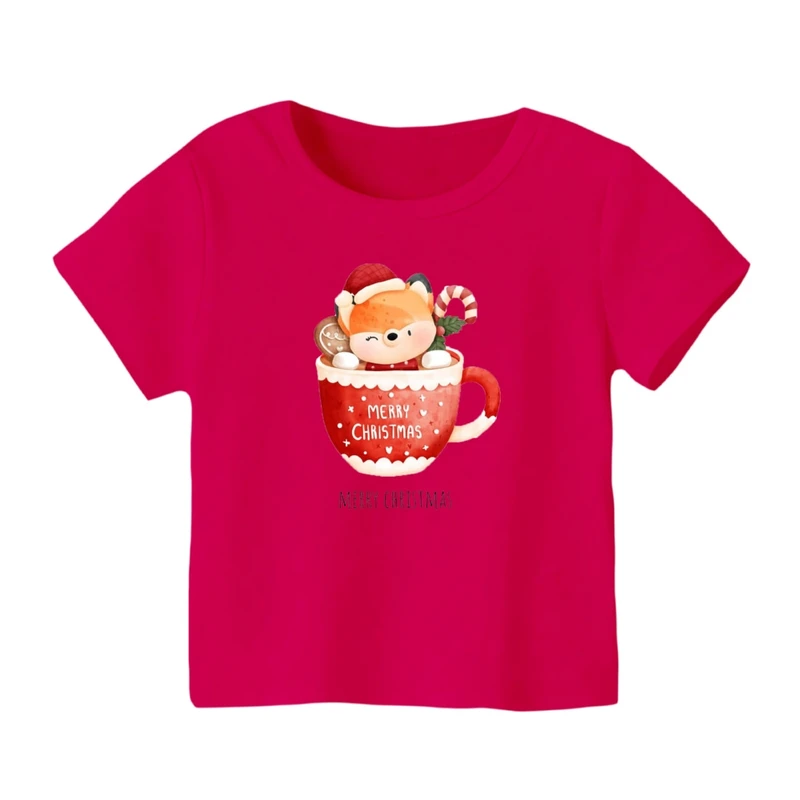 تی شرت آستین کوتاه بچگانه مدل گوزن کریسمس کد 1