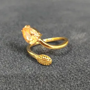 انگشتر طلا 18 عیار زنانه قیراط طرح بیضی کد GH246