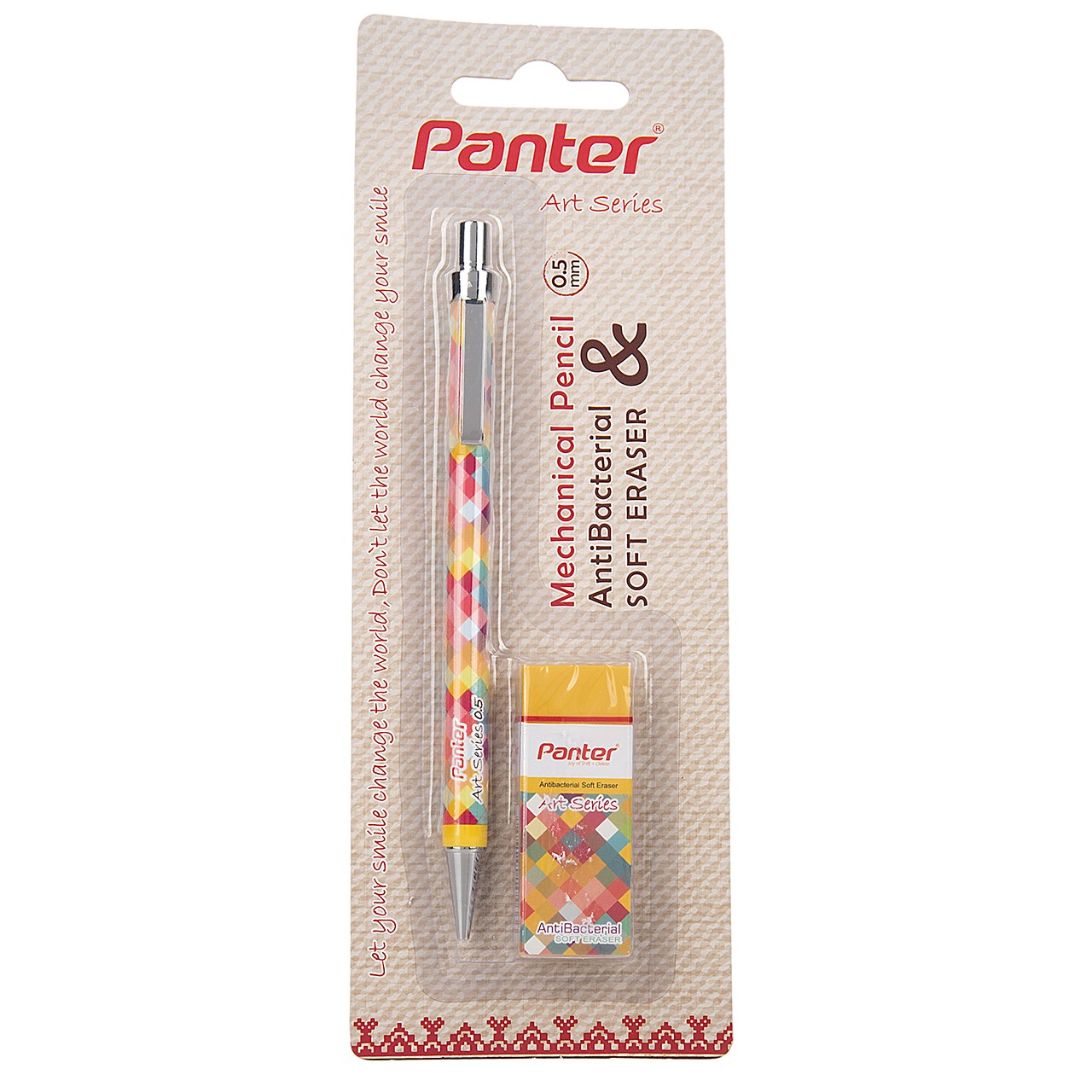 مداد نوکی 0.5 میلی متری پنتر سری Art طرح 3 به همراه پاک کن