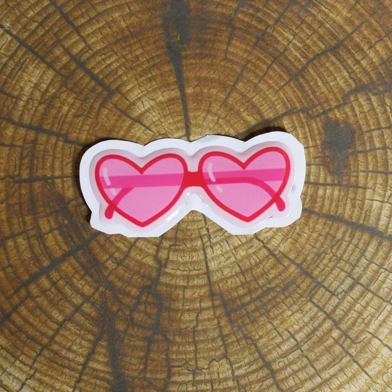 برچسب ژله ای طرح عینک قلبی کد 2/5*6