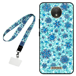 Megafone Snow Flake 0014 Cover For Motorola Moto C Plus Mobile Neckband