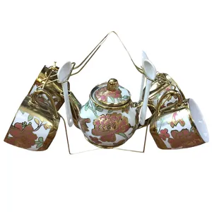 سرویس قهوه خوری 11 پارچه طرح گل کد 209