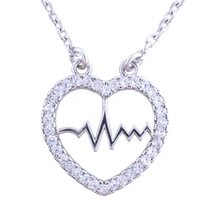 گردنبند نقره زنانه مدل مدل ضربان قلب avn_m106