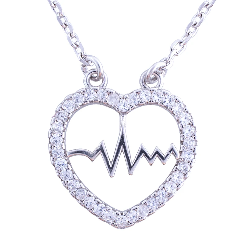 گردنبند نقره زنانه مدل مدل ضربان قلب avn_m106