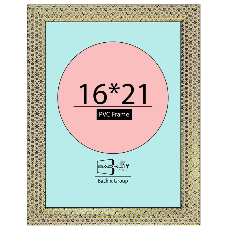 قاب عکس بکلیت طرح خاتم مدل لبه خم رومیزی سایز 21×16 سانتی متر